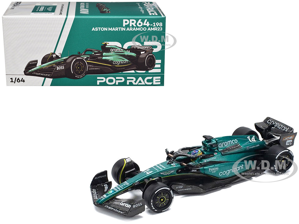 Aston Martin AMR23 #14 Fernando Alonso "Formula One F1 World Championship" (2023) 1/64 Diecast Model Car by Pop Race diecast model