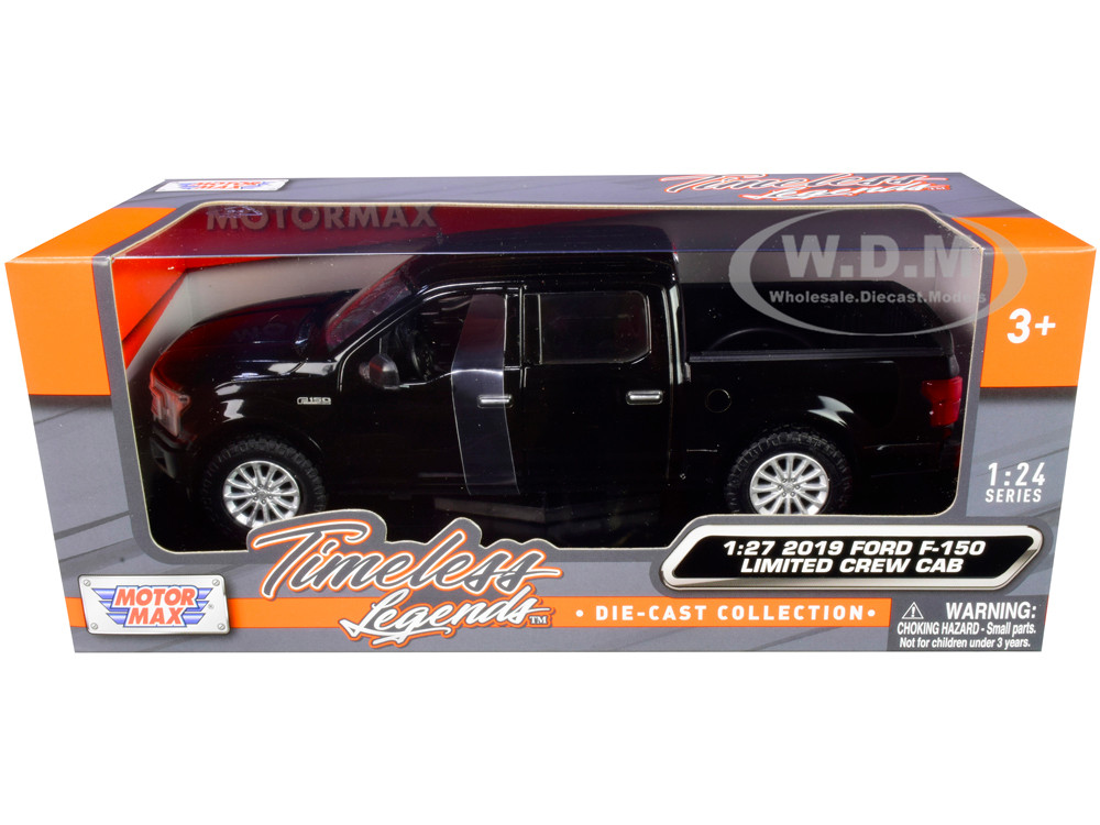 2019 Ford F-150 Limited Crew Cab Pickup Truck Black 1/24-1/27 Diecast Model Car by Motormax diecast model
