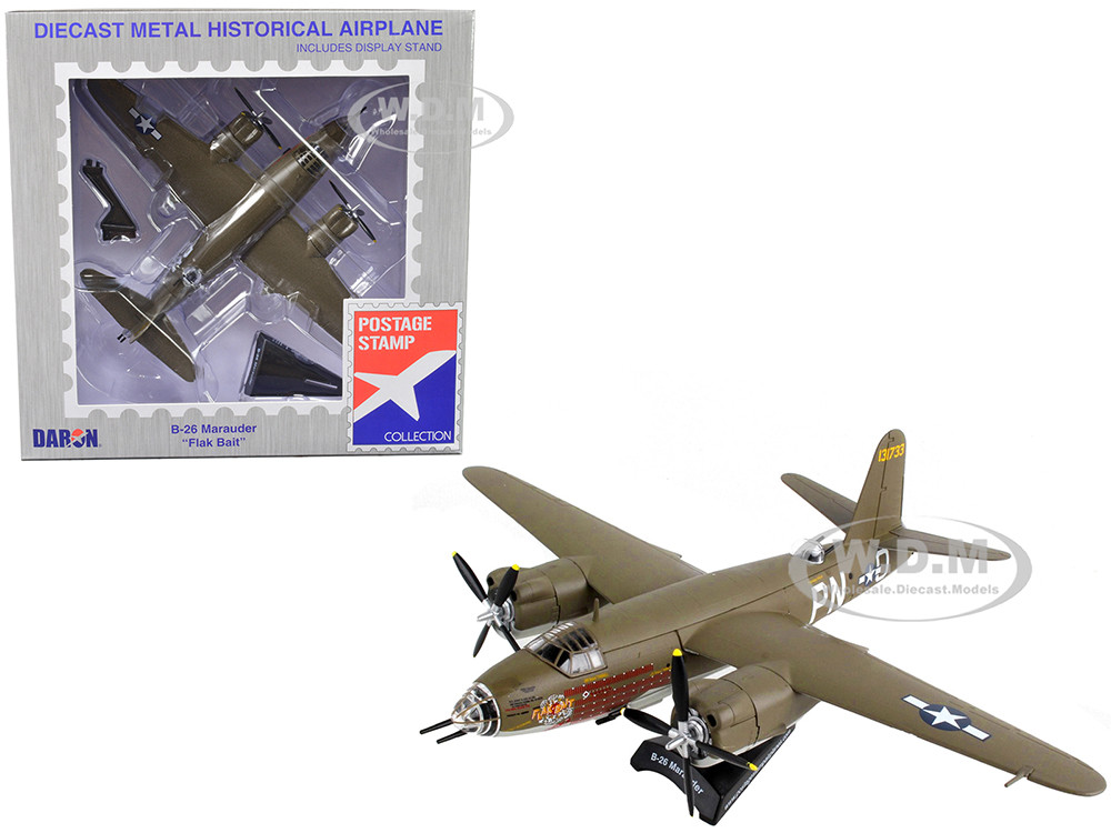 Martin B-26 Marauder Bomber Aircraft "Flak Bait" United States Army Air Forces 1/107 Diecast Model Airplane by Postage Stamp diecast model