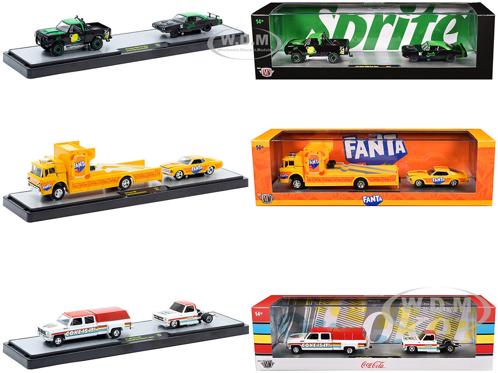 Auto Haulers "Soda" Set of 3 pieces Release 37 Limited Edition to 6000 pieces Worldwide 1/64 Diecast Models by M2 Machines diecast model