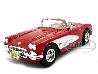 1959 Chevrolet Corvette Convertible Red 1/24 Diecast Model Car by Motormax diecast model