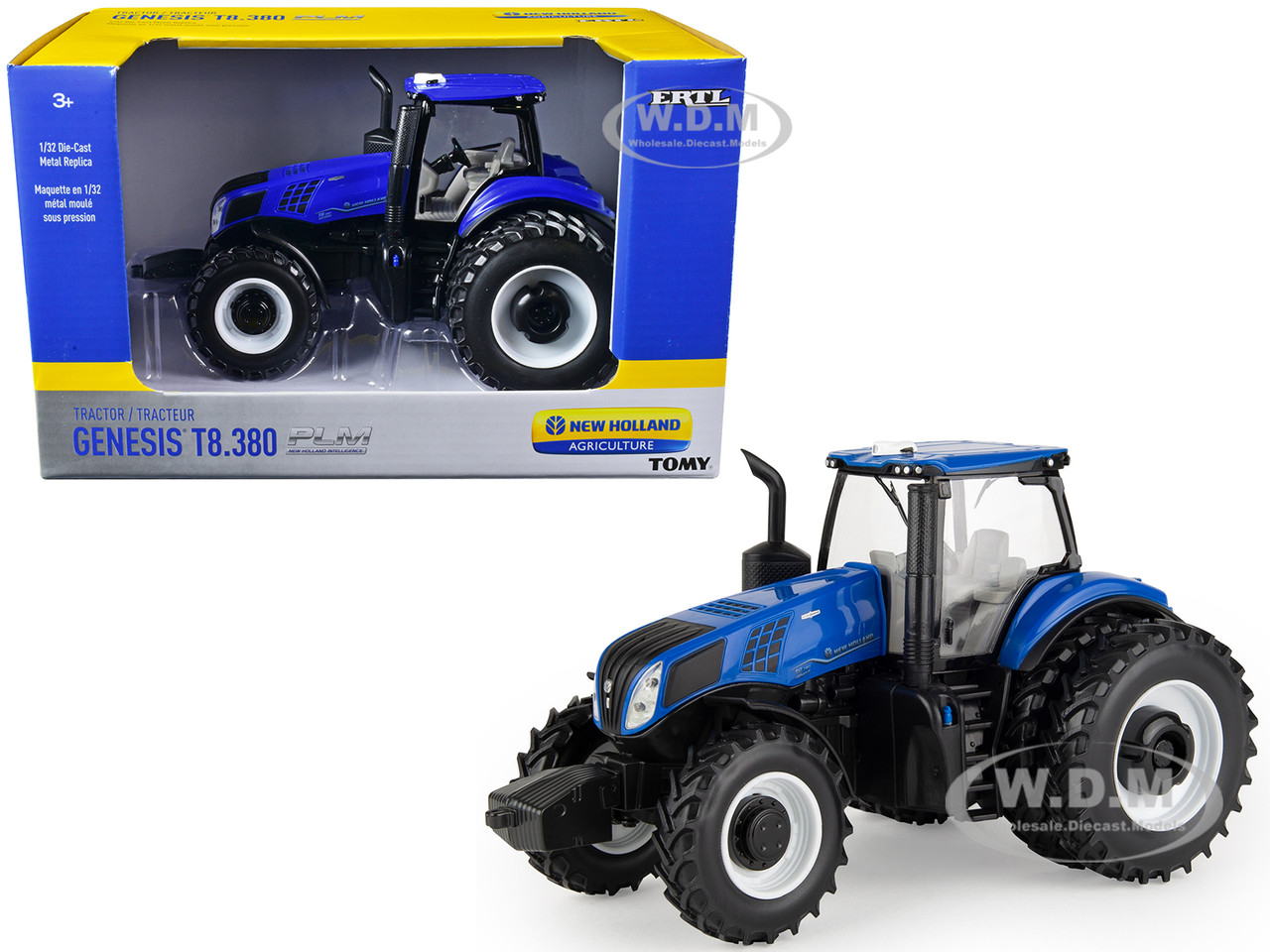 New Holland Genesis T8.380 Tractor with Dual Wheels Blue "New Holland Agriculture" Series 1/32 Diecast Model by ERTL TOMY diecast model