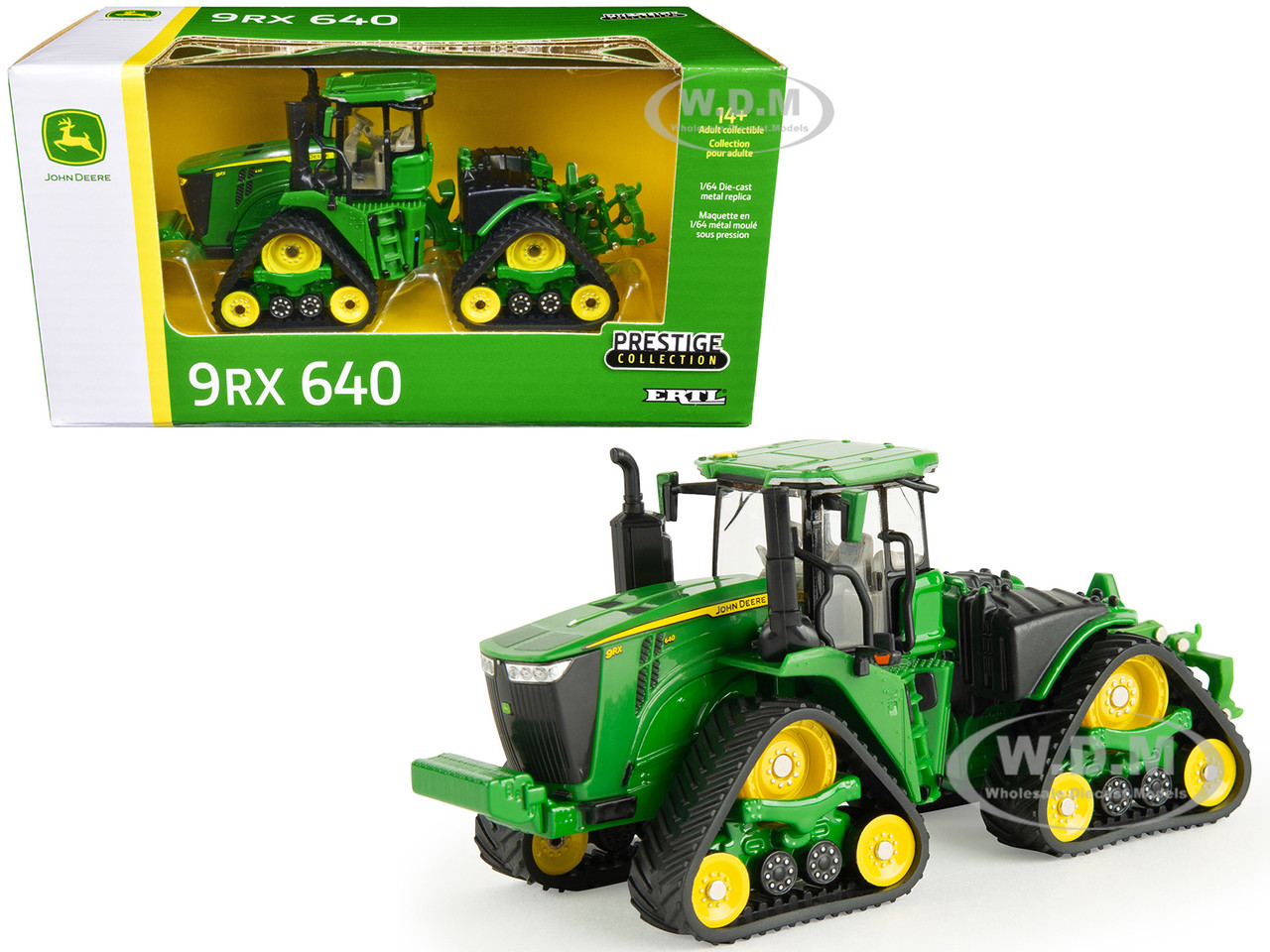 John Deere 9RX 640 Track-Type Tractor Green "Prestige Collection" Series 1/64 Diecast Model by ERTL TOMY diecast model