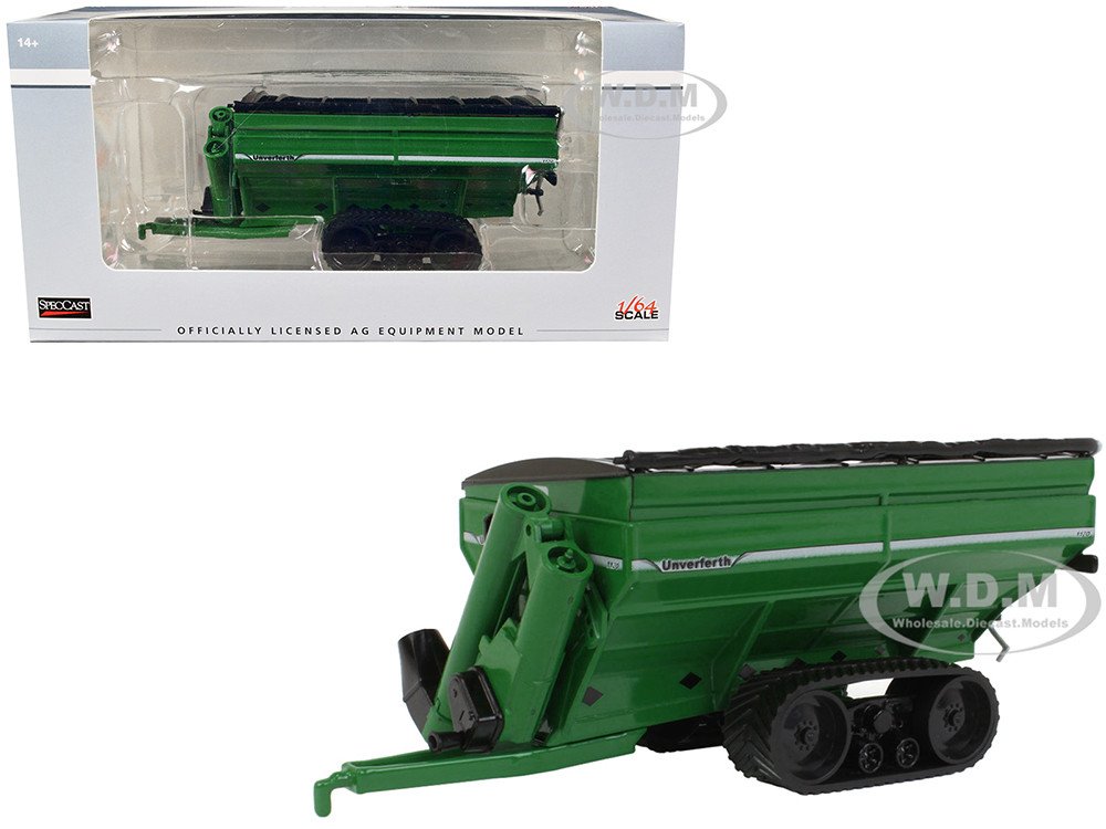 Unverferth 1120 Grain Cart with Tracks Green 1/64 Diecast Model by SpecCast diecast model