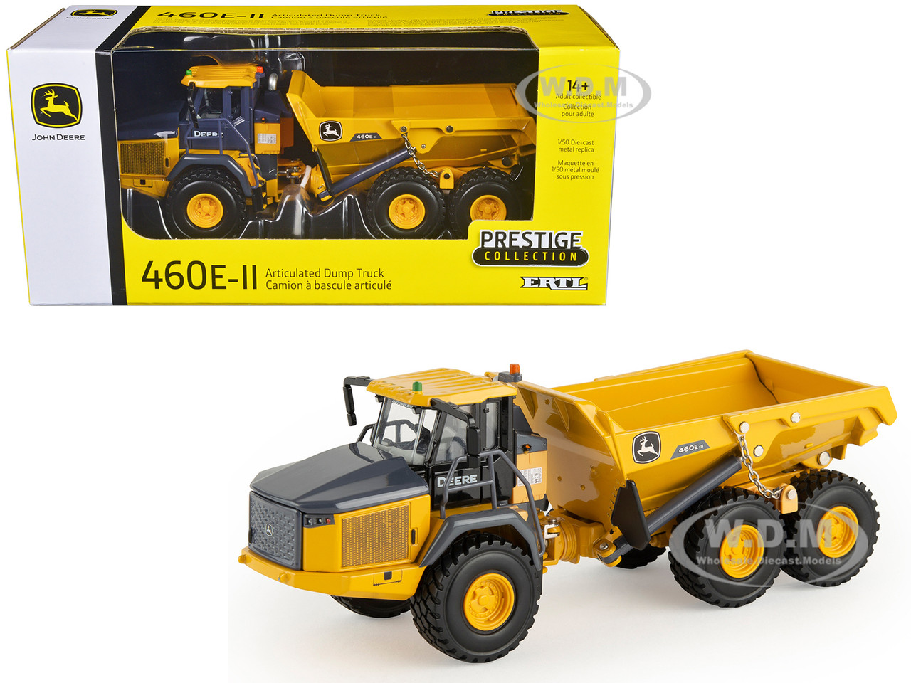 John Deere 460E-11 Articulated Dump Truck Yellow "Prestige Collection" 1/50 Diecast Model by ERTL TOMY diecast model