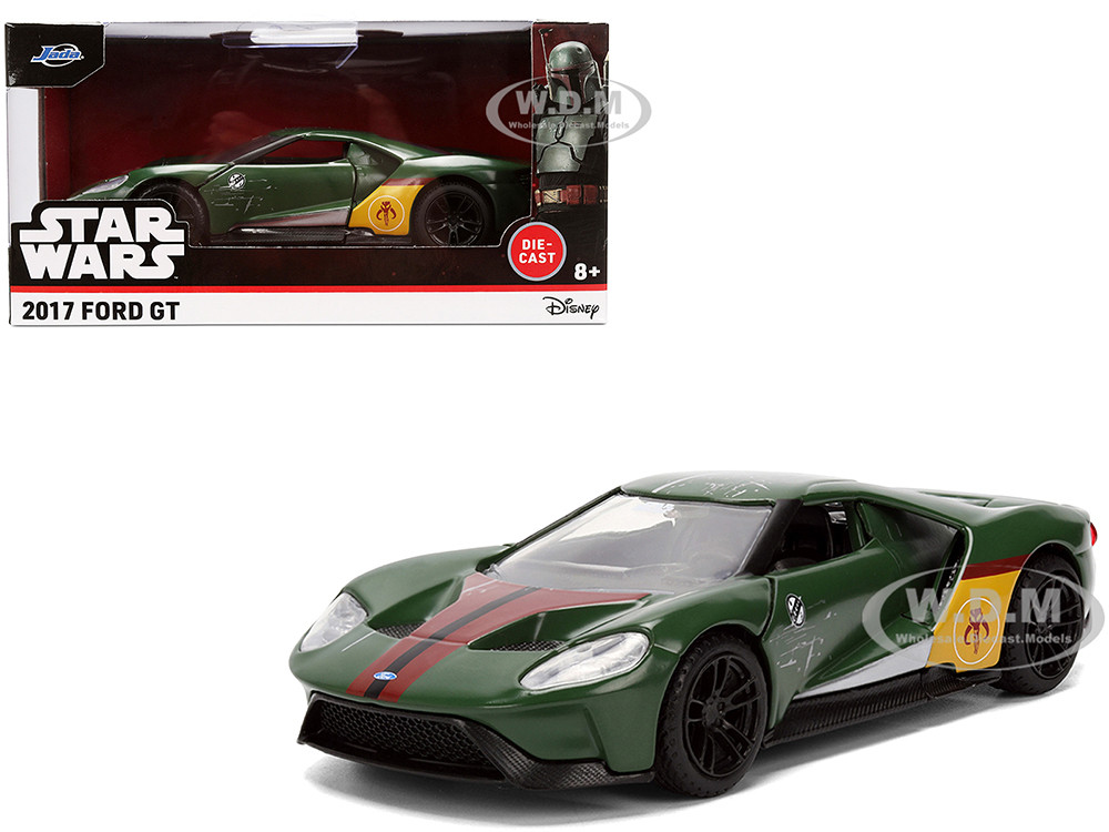 2017 Ford GT "Boba Fett" Livery Dark Green with Graphics "Star Wars" Franchise "Hollywood Rides" Series 1/32 Diecast Model Car by Jada diecast model