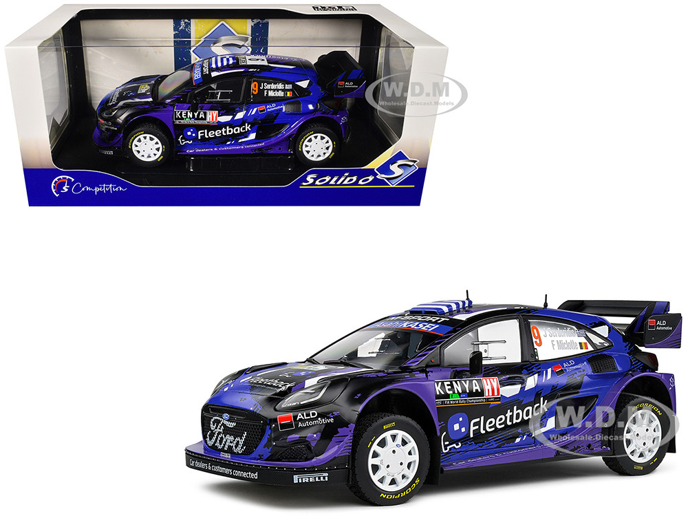 Ford Puma Rally1 Hybrid #9 Jourdan Serderidis - Frederic Miclotte "Safari Rally Kenya" (2022) "Competition" Series 1/18 Diecast Model Car by Solido diecast model