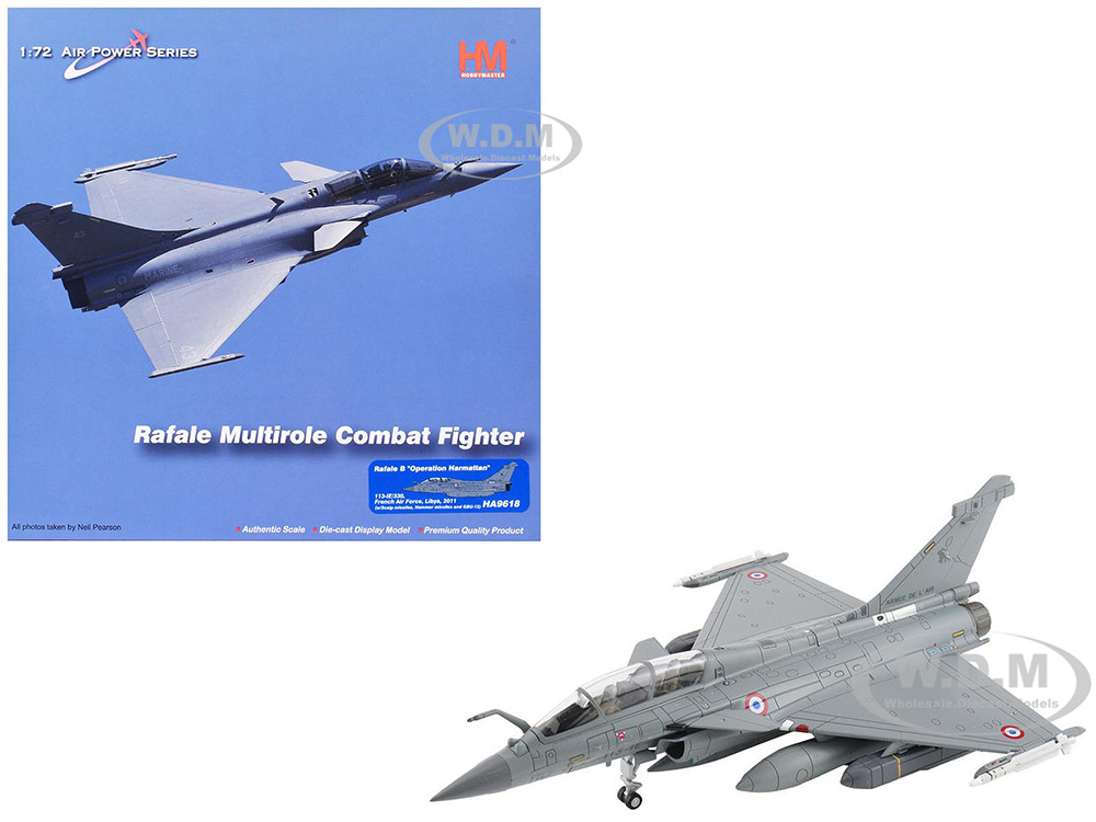 Dassault Rafale B Fighter Aircraft "113-IE/330, Libya" (2011) French Air Force "Air Power Series" 1/72 Diecast Model by Hobby Master diecast model