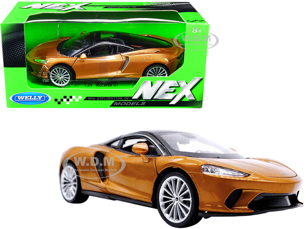 McLaren GT Gold Metallic with Black Top "NEX Models" 1/24 Diecast Model Car by Welly diecast model
