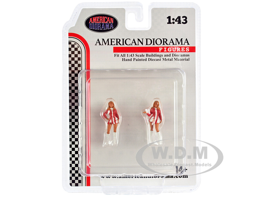 "Race Day" Two Diecast Figures Set 6 for 1/43 Scale Models by American Diorama diecast model