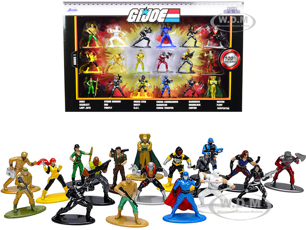 "G.I. Joe" Set of 18 Diecast Figurines "Nano Metalfigs" Series by Jada diecast model