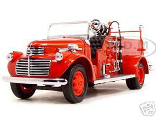 1941 GMC Fire Engine Red with Accessories 1/24 Diecast Model Car by Road Signature diecast model