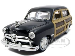 1949 Ford Woody Wagon Black 1/24 Diecast Model Car by Motormax diecast model