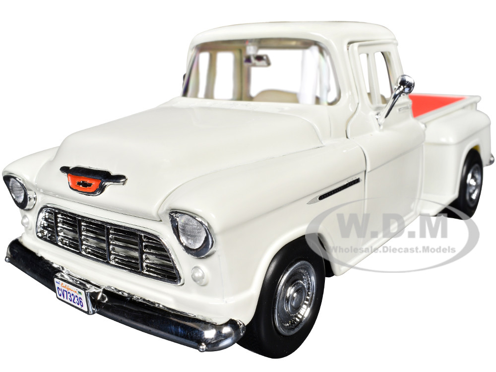 1955 Chevrolet 3100 Stepside Pickup Truck Cream with White Interior "Timeless Legends" Series 1/24 Diecast Model Car by Motormax diecast model