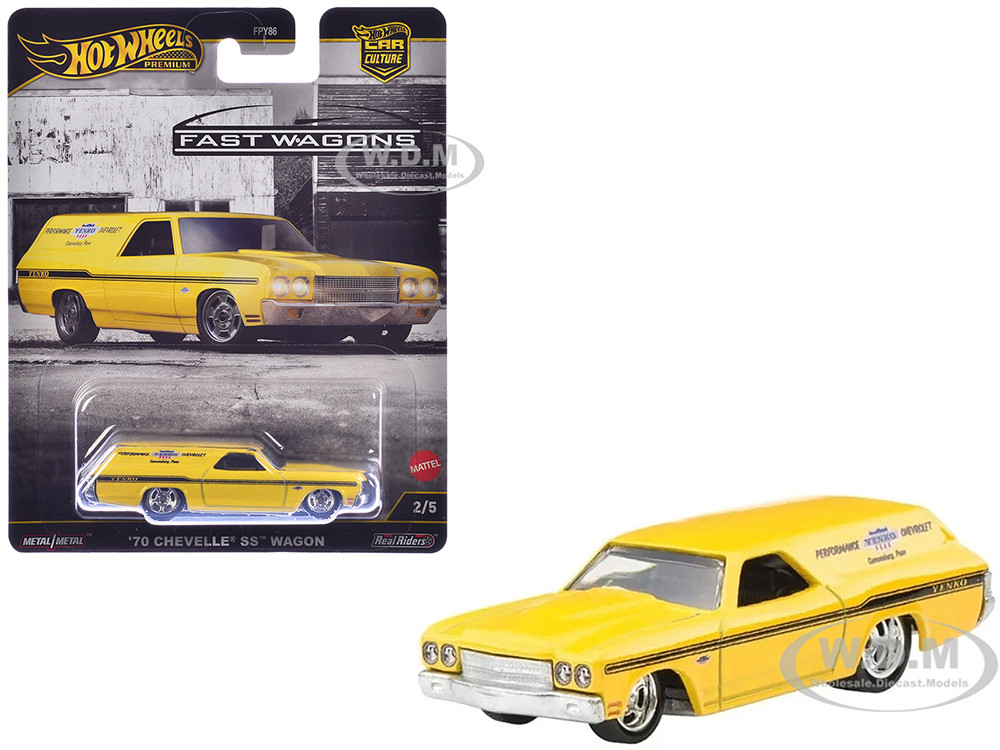 1970 Chevrolet Chevelle SS Wagon "Yenko" Yellow "Fast Wagons" Series Diecast Model Car by Hot Wheels diecast model
