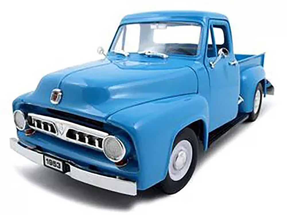 1953 Ford F-100 Pickup Truck Light Blue 1/18 Diecast Model Car by Road Signature diecast model