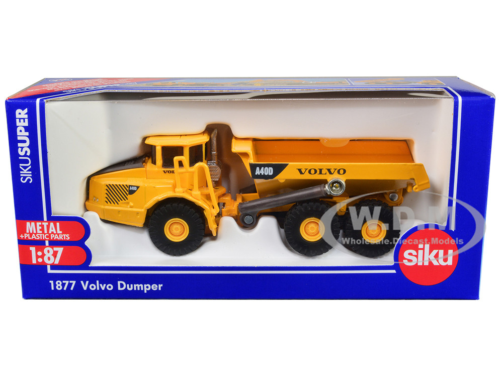 Volvo A40D Dump Truck Yellow 1/87 (HO) Diecast Model by Siku diecast model