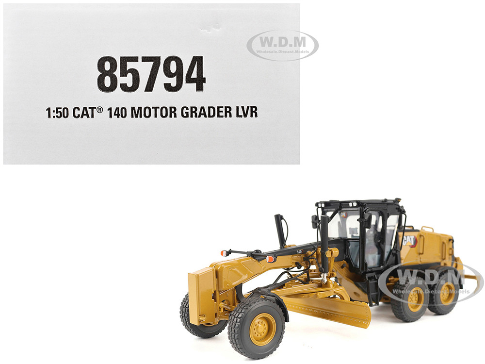 CAT Caterpillar 140 LVR Motor Grader Yellow with Black Top "High Line" Series 1/50 Diecast Model by Diecast Masters diecast model