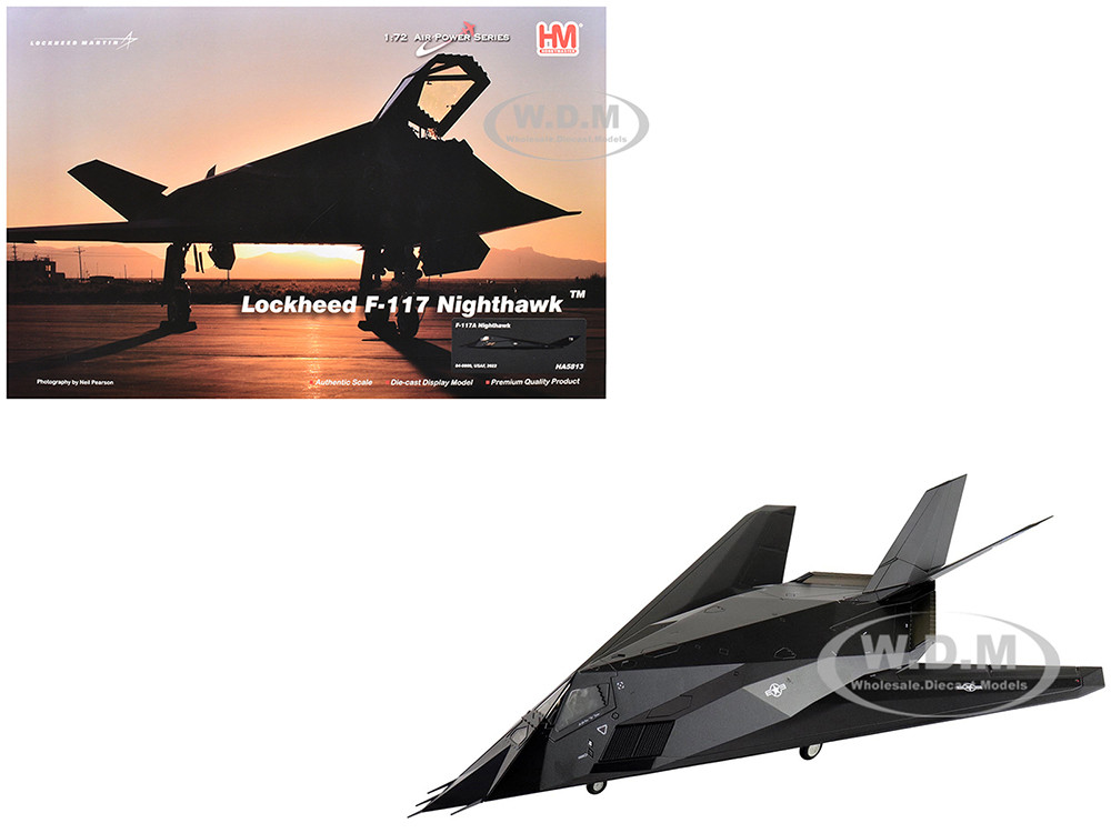 Lockheed F-117A Nighthawk Stealth Aircraft "84-0809" (2022) United States Air Force "Air Power Series" 1/72 Diecast Model by Hobby Master diecast model
