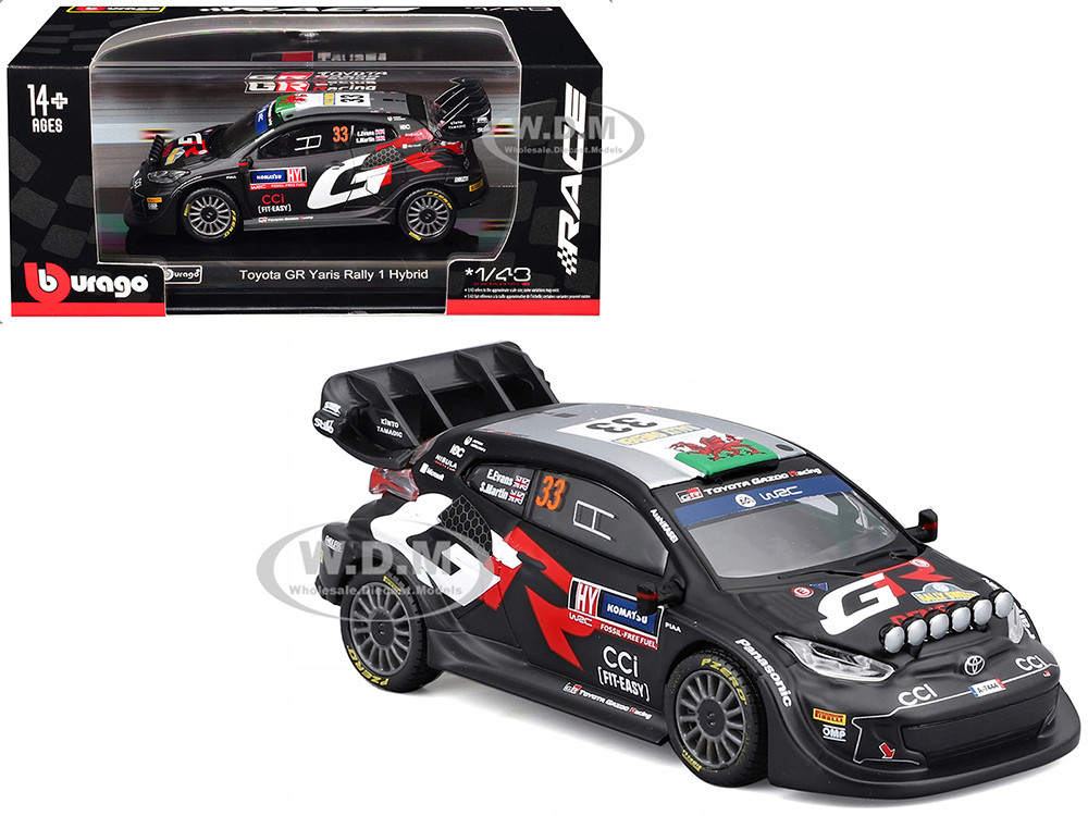 Toyota GR Yaris Rally1 Hybrid #33 Elfyn Evans - Scott Martin "Toyota Gazoo Racing WRT" "World Rally Championship" (2024) "Race" Series 1/43 Diecast Model Car by Bburago diecast model