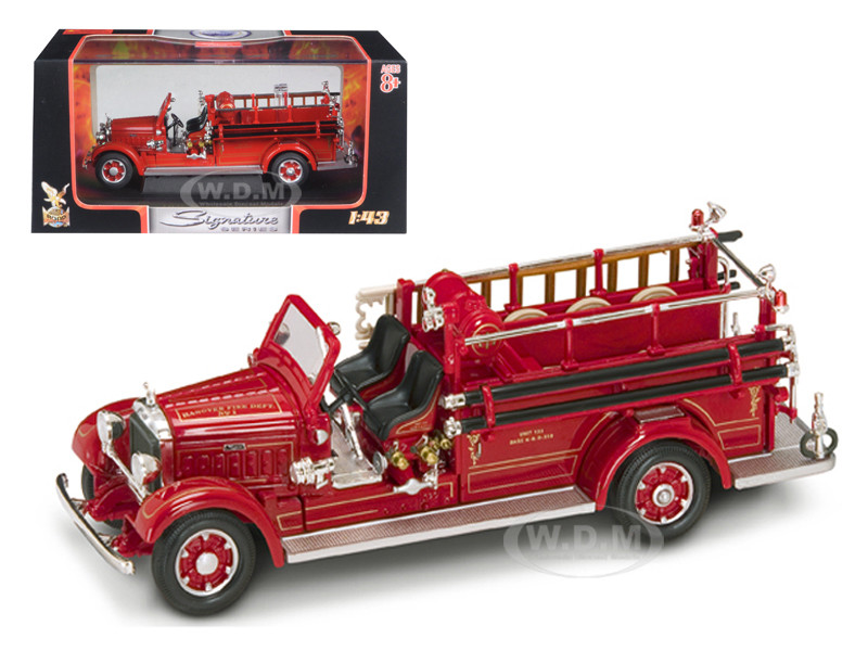 1935 Mack Type 75BX Fire Engine Red 1/43 Diecast Model Car by Road Signature diecast model
