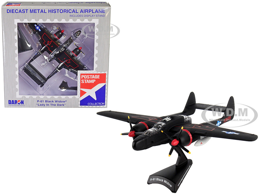 Northrup P-61 Black Widow Fighter Aircraft "Lady in the Dark, 548th Night Fighter Squadron" United States Army Air Forces 1/120 Diecast Model Airplane by Postage Stamp diecast model