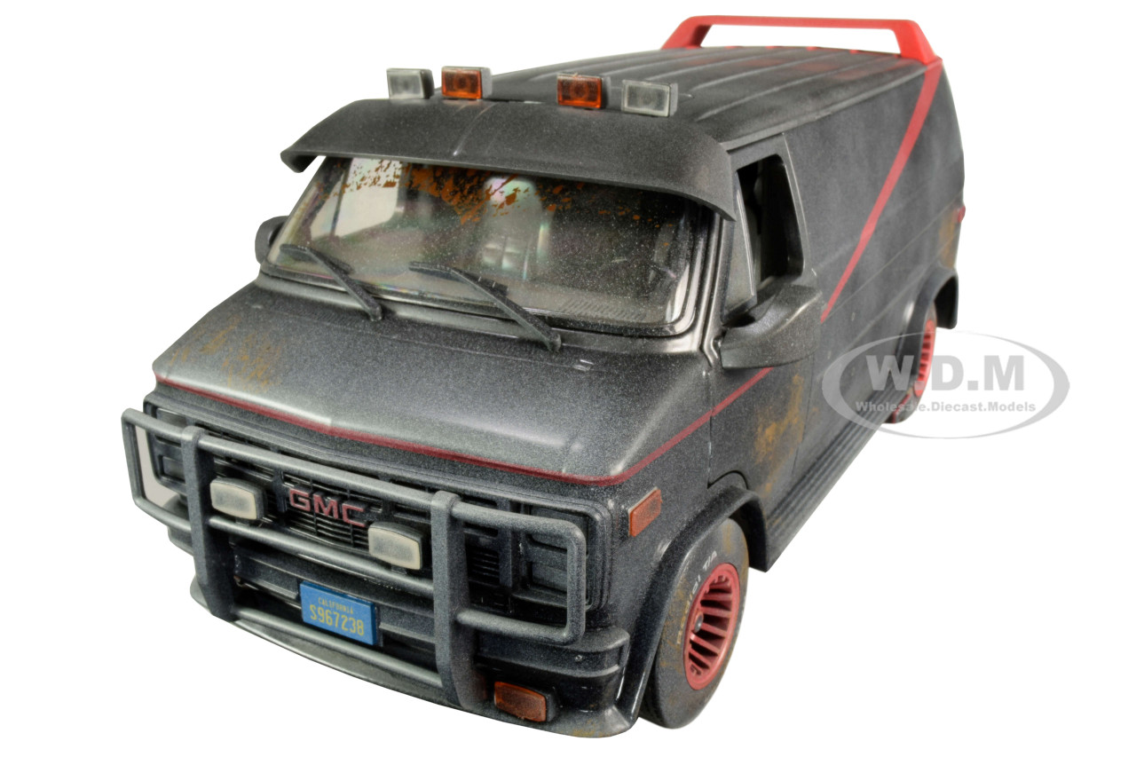 1983 GMC Vandura Black Weathered Version with Bullet Holes "The A-Team" (1983-1987) TV Series 1/18 Diecast Model Car by Greenlight diecast model