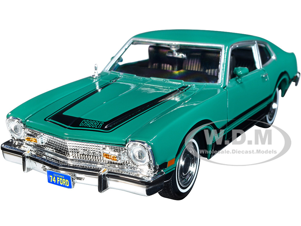1974 Ford Maverick Grabber Green with Black Stripes "Forgotten Classics" Series 1/24 Diecast Model Car by Motormax diecast model