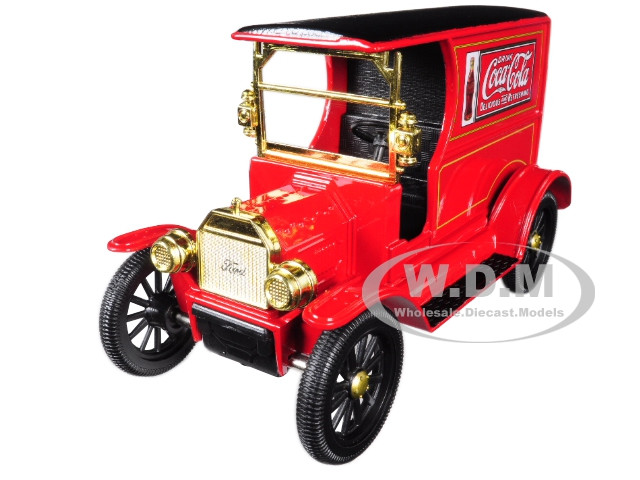 1917 Ford Model T Cargo Van "Coca-Cola" Red with Black Top 1/24 Diecast Model Car by Motor City Classics diecast model