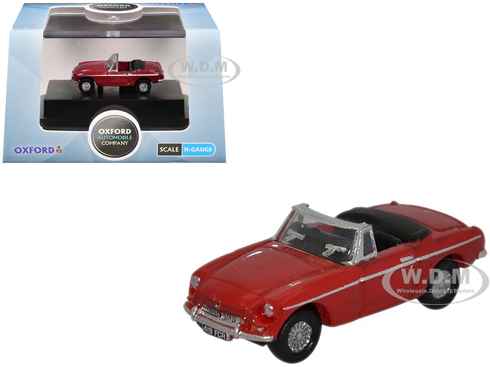 MG MGB Roadster RHD (Right Hand Drive) Tartan Red 1/148 (N) Scale Diecast Model Car by Oxford Diecast diecast model