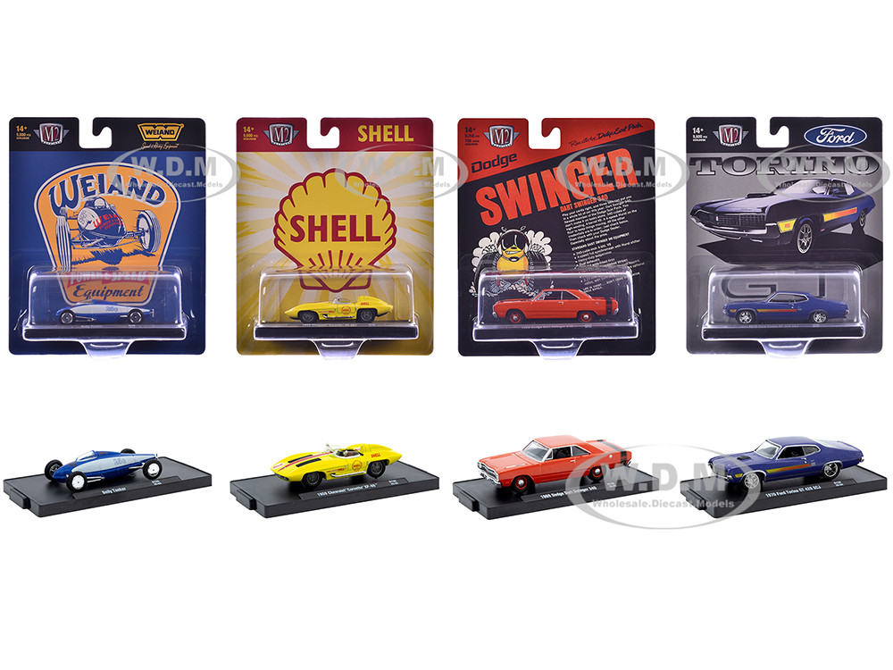 "Auto-Drivers" Set of 4 pieces in Blister Packs Release 126 Limited Edition to 9600 pieces Worldwide 1/64 Diecast Model Cars by M2 Machines diecast model