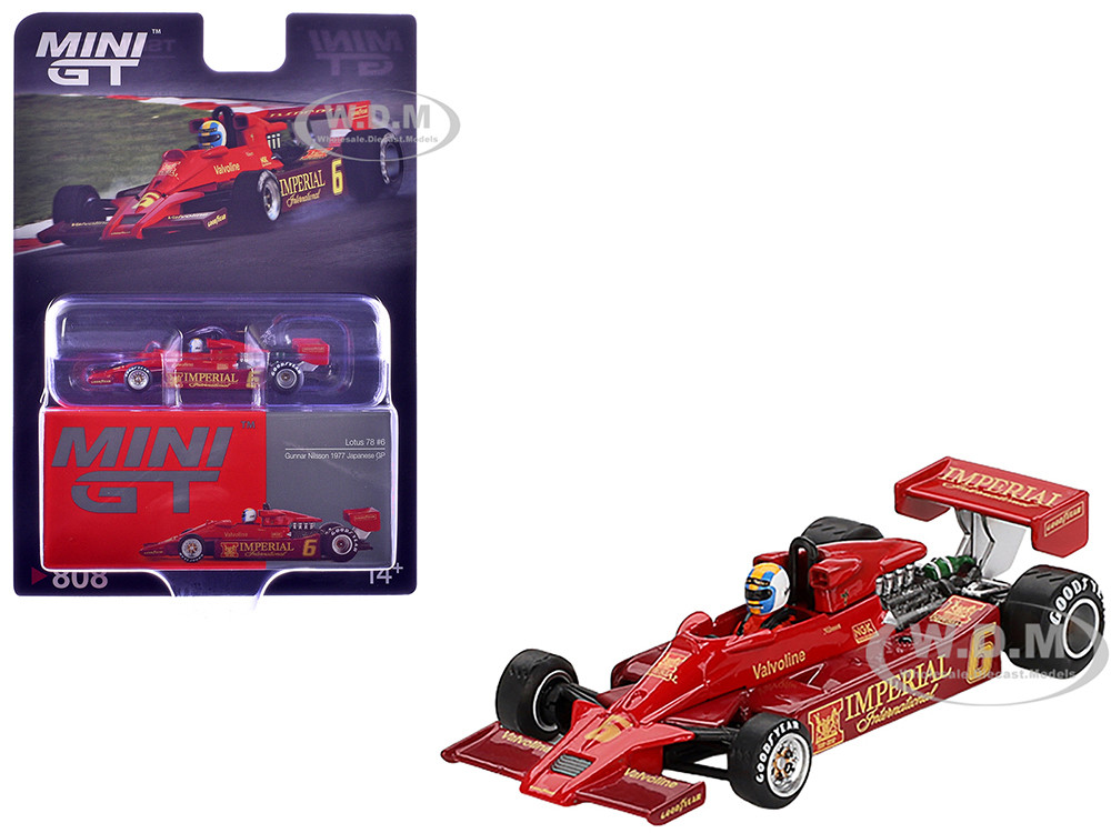 Lotus 78 #6 Gunnar Nilsson "John Player Team Lotus" Formula One F1 "Japanese GP" (1977) Limited Edition 1/64 Diecast Model Car by Mini GT diecast model