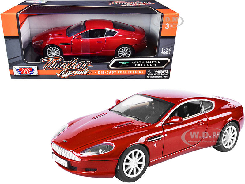 Aston Martin DB9 Coupe Red "Timeless Legends" 1/24 Diecast Model Car by Motormax diecast model