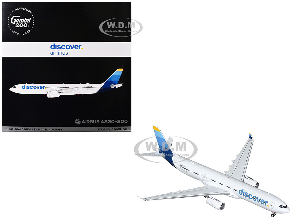Airbus A330-300 Commercial Aircraft "Discover Airlines" (D-AIKK) White with Blue Tail "Gemini 200" Series 1/200 Diecast Model Airplane by GeminiJets diecast model