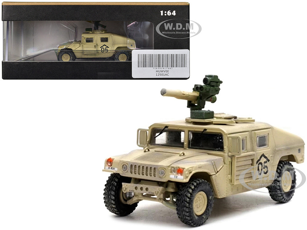 M1046 HUMVEE Tow Missile Carrier Desert Camouflage "E Troop, 9th Regiment, 2nd Brigade Combat Team, 3rd Infantry Division (Mechanized), Iraq" (2003) "Military Miniature" Series 1/64 Diecast Model by Panzerkampf diecast model