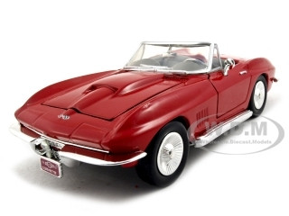 1967 Chevrolet Corvette Convertible Red 1/24 Diecast Model Car by Motormax diecast model