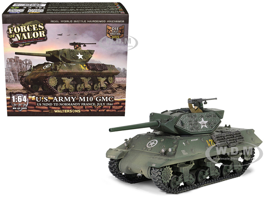 U.S. Army M10 GMC Tank "702nd Tank Destroyer Battalion, Normandy, France" (1944) United States Army "Mini AFV" Series 1/64 Diecast Model by Forces of Valor diecast model