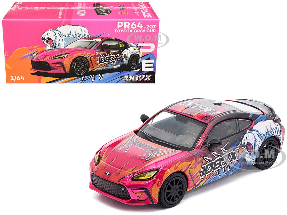 Toyota GR86 #823 1087X "Toyota GR86 Cup" (2025) 1/64 Diecast Model Car by Pop Race diecast model