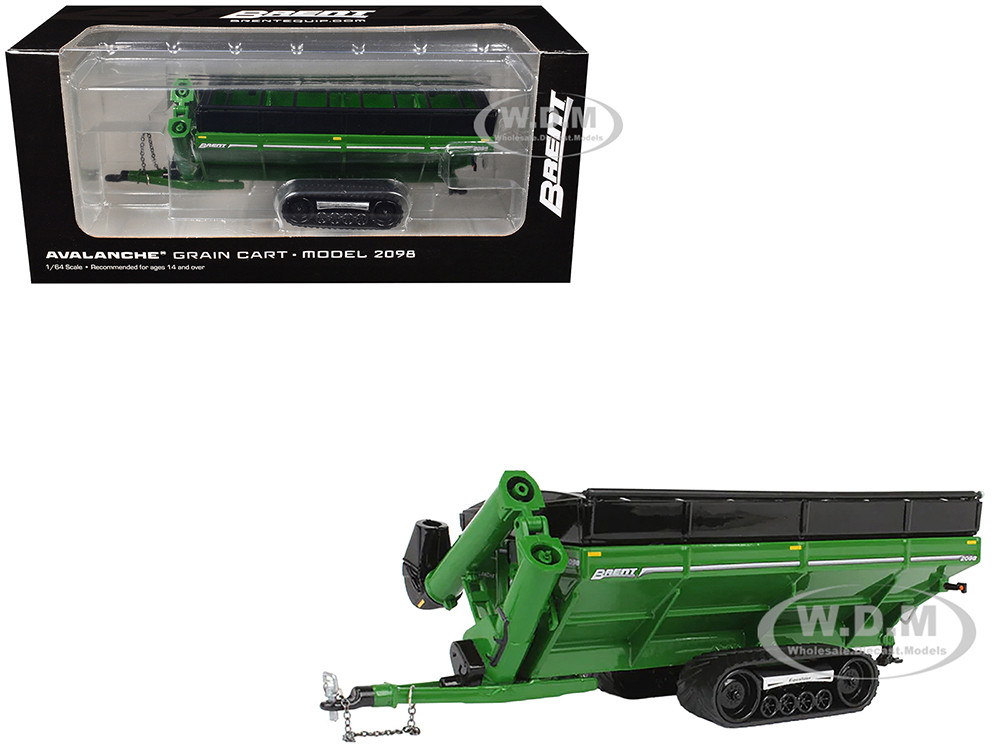 Brent 2098 Avalanche Grain Cart with Equalizer Tracks Green 1/64 Diecast Model by SpecCast diecast model
