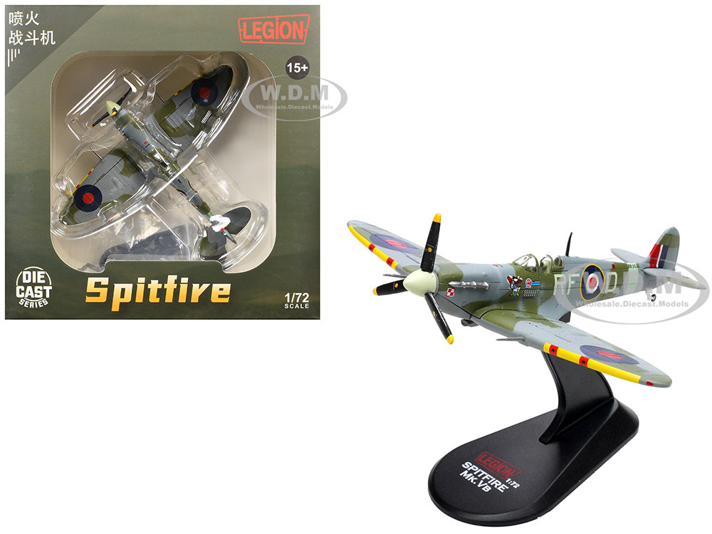 Supermarine Spitfire Mk Vb Fighter Aircraft "EN951, Ace Jan Zumbach, No. 303 Polish Kosciuszko Squadron" (1943) Royal Air Force 1/72 Diecast Model Airplane by Legion diecast model