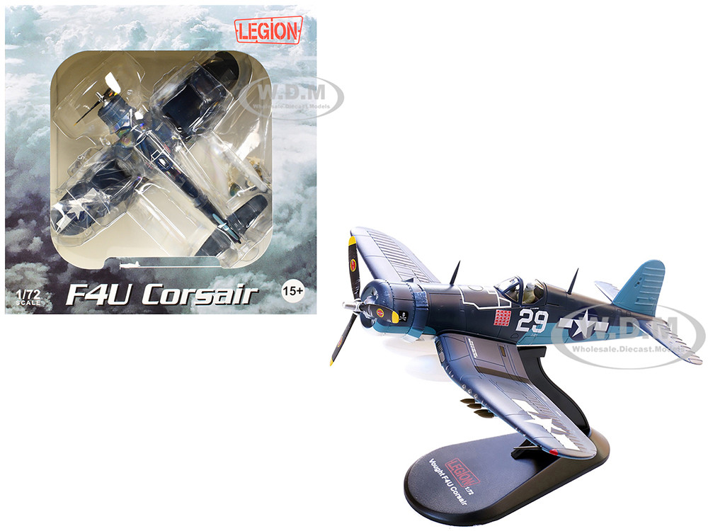 Vought F4U-1A Corsair Fighter Aircraft "Ace Ira Kepford, VF-17 Jolly Rogers, Bougainville, Solomon Islands" (1944) United States Navy 1/72 Diecast Model Airplane by Legion diecast model