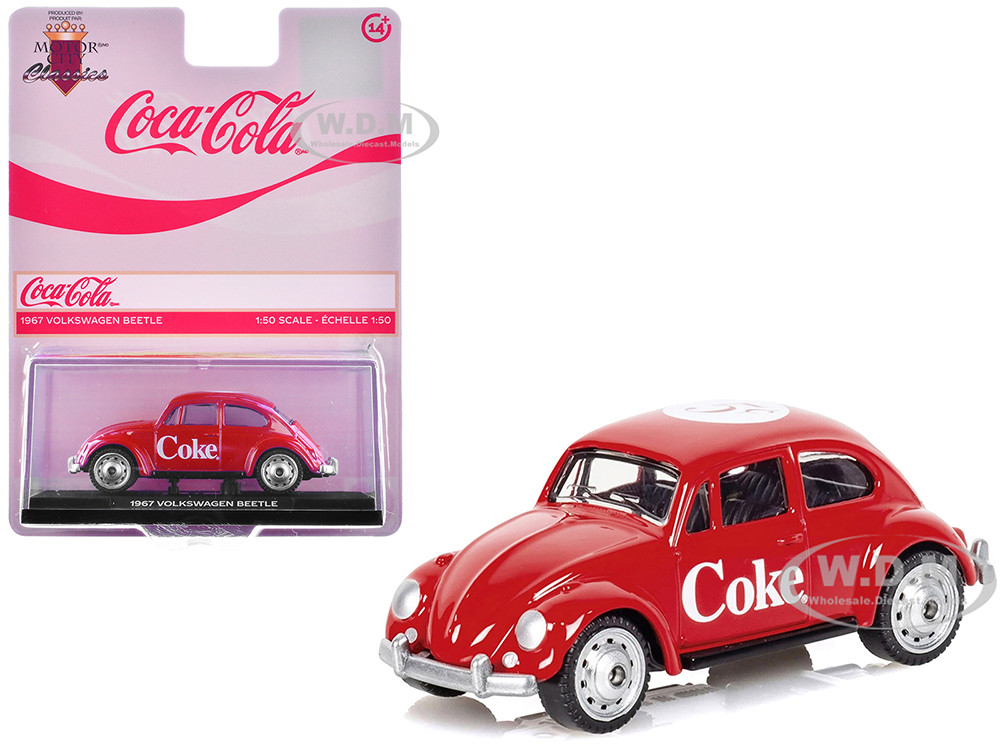 1967 Volkswagen Beetle "Coca-Cola" Red 1/50 Diecast Model by Motor City Classics diecast model