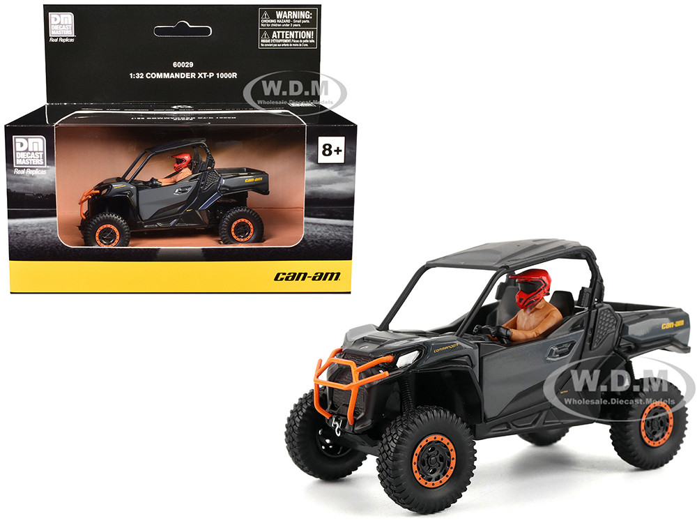 Can-Am Commander XT-P 1000R Gray and Orange with Driver Figure 1/32 Diecast Model by BRP Models diecast model