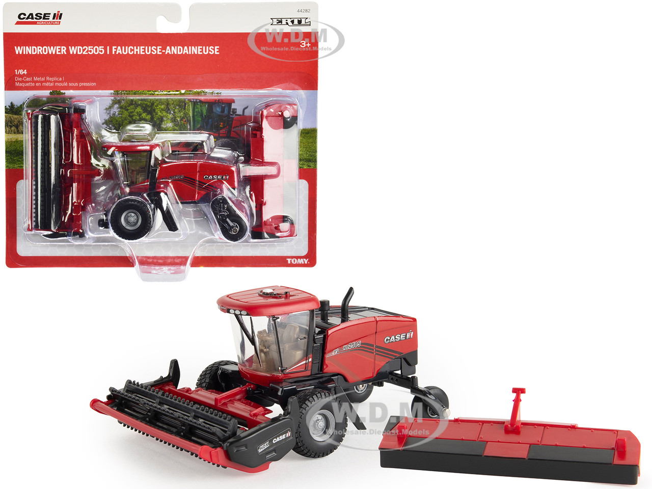 Case IH WD2505 Windrower with Header Red "Case IH Agriculture" 1/64 Diecast Model by ERTL TOMY diecast model