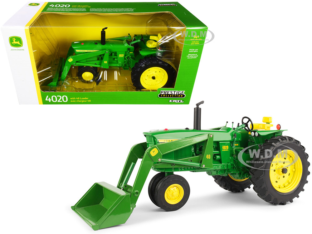John Deere 4020 Narrow Front Tractor with 48 Loader Green "Prestige Collection" Series 1/16 Diecast Model by ERTL TOMY diecast model