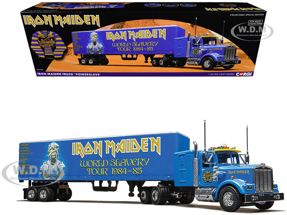 Iron Maiden "Powerslave" Transport Truck Blue "World Slavery Tour 1984-85" 1/50 Diecast Model by Corgi diecast model
