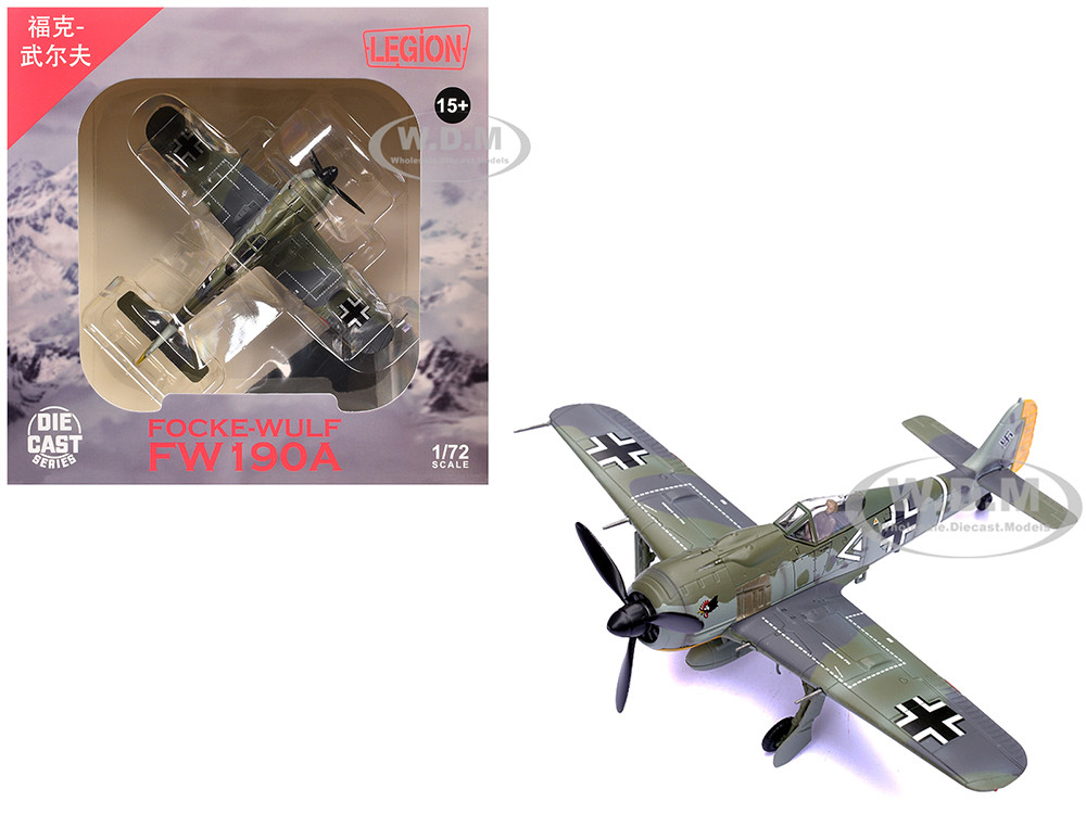 Focke-Wulf Fw 190A Aircraft "108-Victory Ace Hauptmann Hans 'Assi' Hahn, Gruppenkommandeur, III./JG 2 Richthofen, France" (1942) German Luftwaffe 1/72 Diecast Model Airplane by Legion diecast model