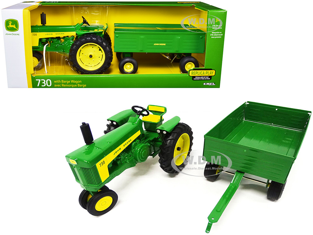 John Deere 730 Tractor with Barge Wagon 1/16 Diecast Models by ERTL TOMY diecast model