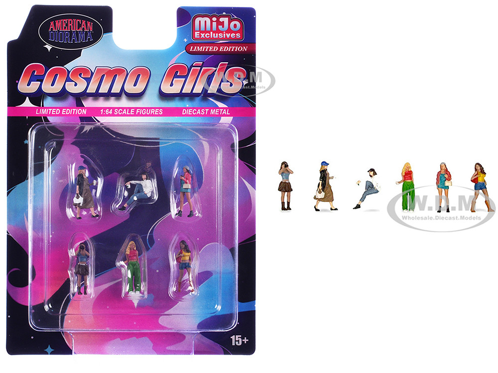 "Cosmo Girls" 6 piece Diecast Figure Set (6 Figures) Limited Edition for 1/64 Scale Models by American Diorama diecast model