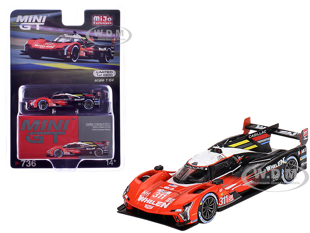 Cadillac V-Series.R #311 Jack Aitken - Pipo Derani - Alexander Sims "Action Express Racing" "24 Hours of Le Mans" (2023) Limited Edition to 4800 pieces Worldwide 1/64 Diecast Model Car by Mini GT diecast model